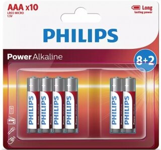 Philips Power Alkaline AAA 10'lu (LR03P10BP/97) İnce Kalem Pil kullananlar yorumlar